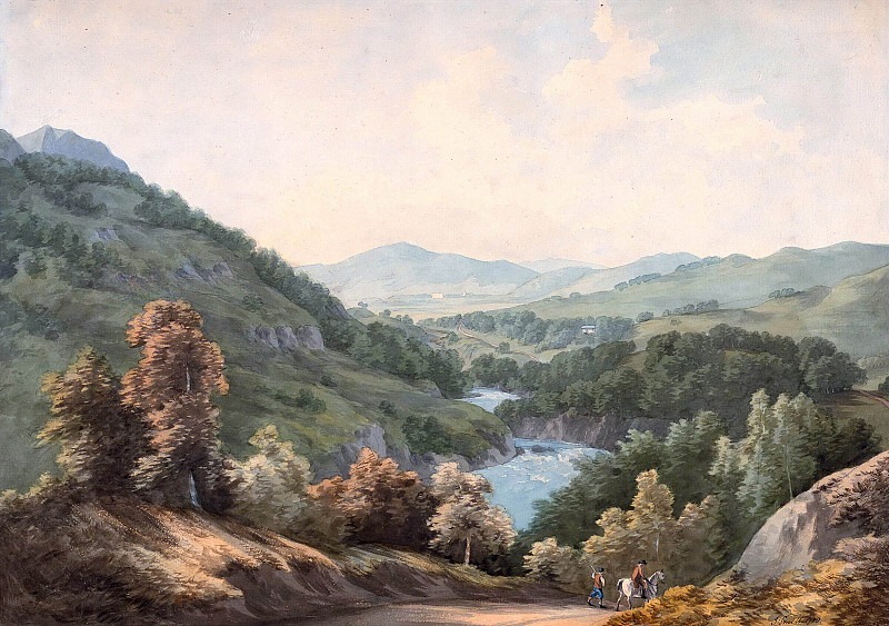 Водопад Дошарт и верхняя часть озера Лох-Тай. Джон Уорвик Смит