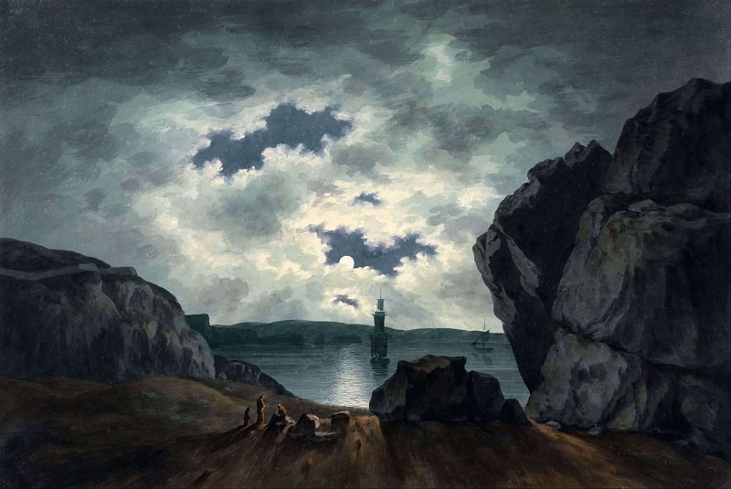Bay Scene in Moonlight. John Warwick Smith