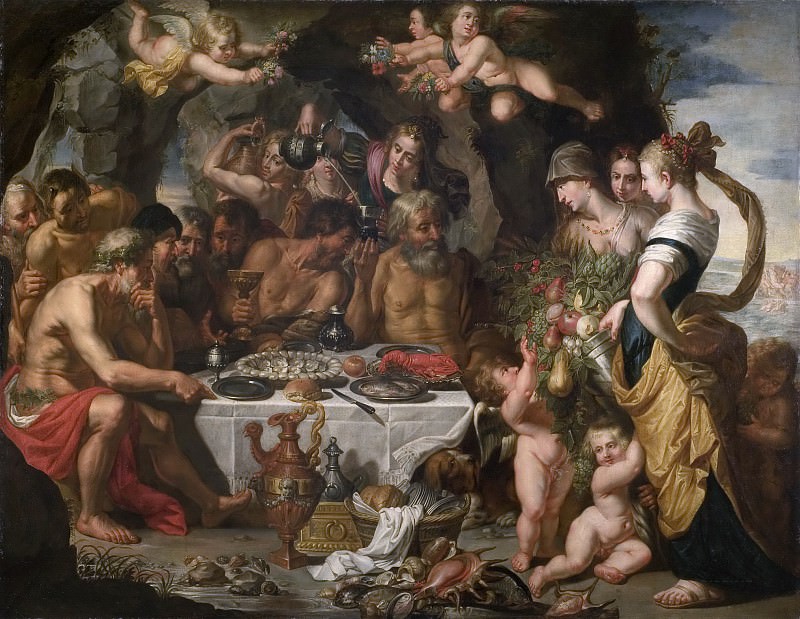 Feast of the Gods in a Cave near the Sea Shore. Gerard Seghers (Attributed)