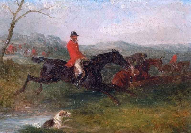 Foxhunting - Clearing a Brook. William Joseph Shayer