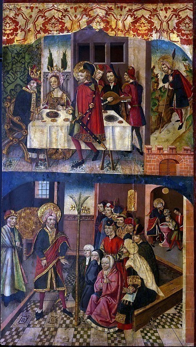 Святой Христофор, прощающийся с королем, боявшимся сатаны; Святой Христофор и его новообращенные. Матрин де Сория