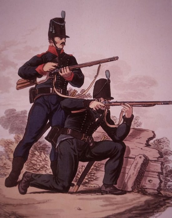 British Army riflemen of the early 19th century. Charles Hamilton Smith