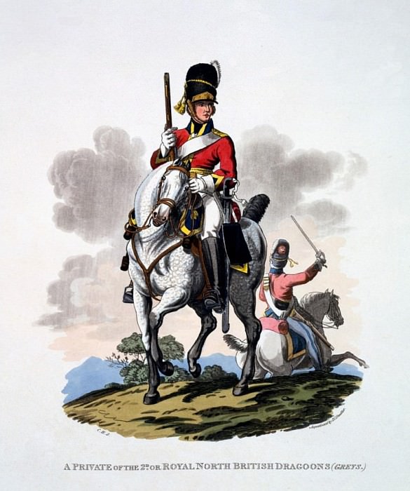 Uniform of a Private of the 2nd or Royal North British Dragoons, The Greys. Charles Hamilton Smith