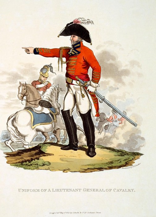 Uniform of a Lieutenant General of Cavalry, from Costume of the British Empire. Charles Hamilton Smith