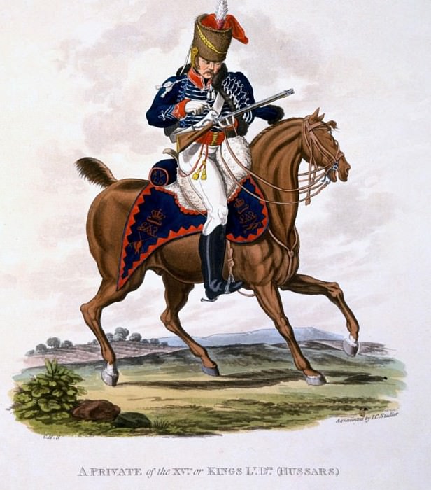 Униформа рядового 15-го или короля светлых драгунов (гусар). Чарльз Гамильтон Смит