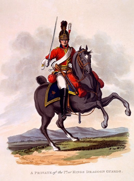 Uniform of Private of the 1st or Kings Dragoon Guards. Charles Hamilton Smith