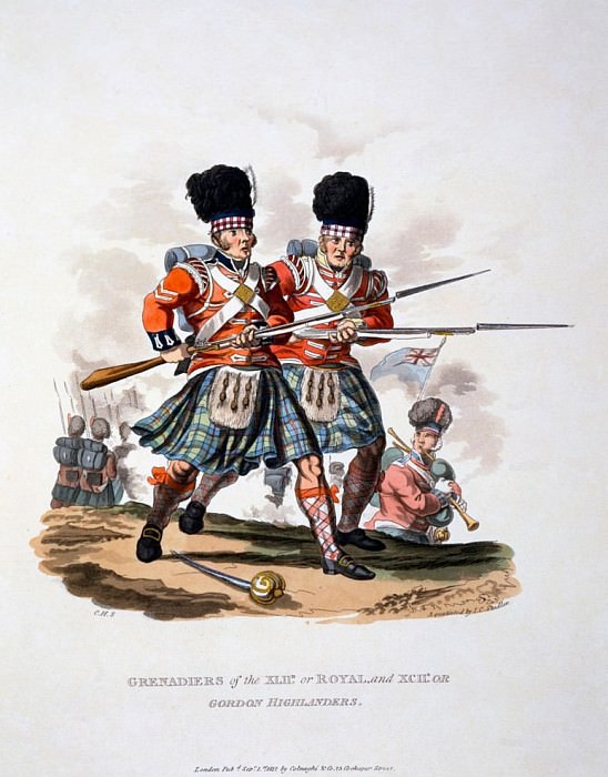 Uniform of the Grenadiers of the Royal and of the Gordon Highlanders. Charles Hamilton Smith