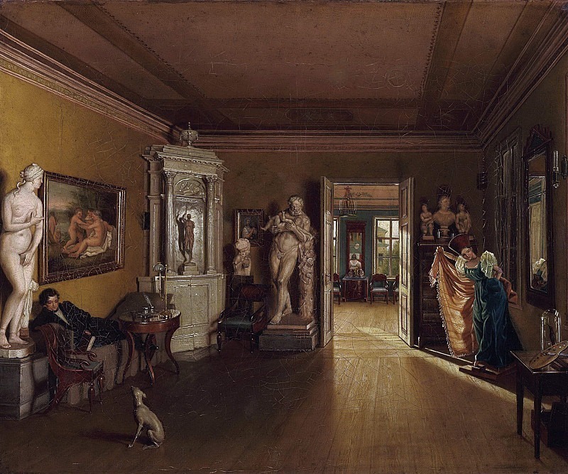 The cabinet of the artist Alexei Gavrilovich Venetsianov. Late 1830s - early 1840s. Fedor Slavyansky