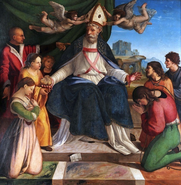 St. Nicholas of Bari on the Bishops Throne. Andrea Sabbatini da Salerno