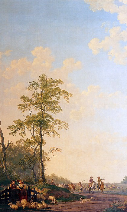 Strij van Abraham Landscape with horsemen Sun. Jacob van Strij
