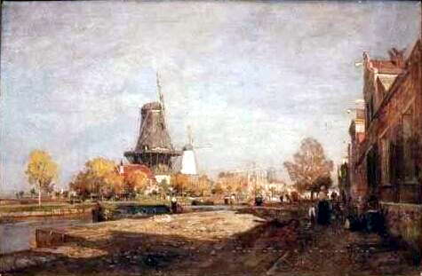 Голландский ландшафт. Эмиль Якоб Шиндлер