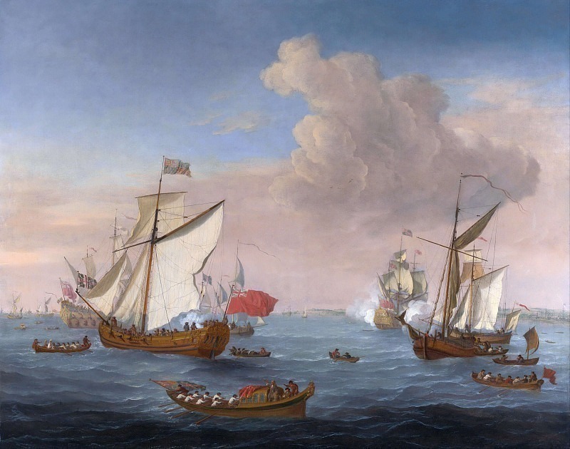 Ships in the Thames Estuary near Sheerness. Isaac Sailmaker (Zeilmaker)