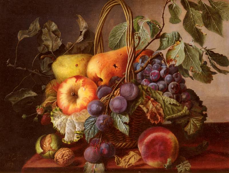 Sartorius Virginie de A Still Life With A Basket Of Fruit. Virginie De Sartorius