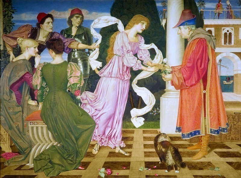 Beauty Receiving the White Rose from her Father. Joseph Edward Southall