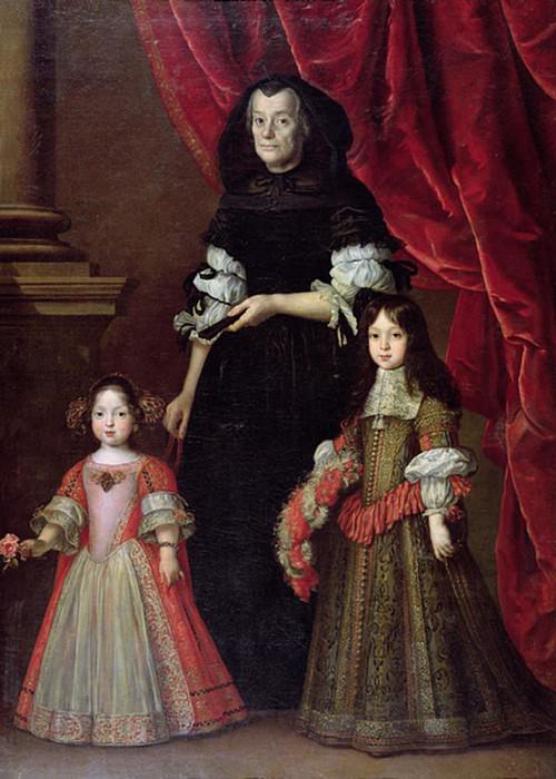Фердинандо II , великий герцог Тосканский и Мария Людовика де Медичи с гувернанткой, Юстус Сюстерманс