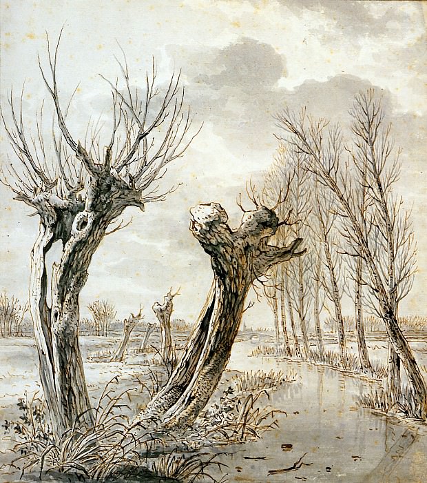 Strij van Jacob Landscape in winter Sun. Abraham van Strij