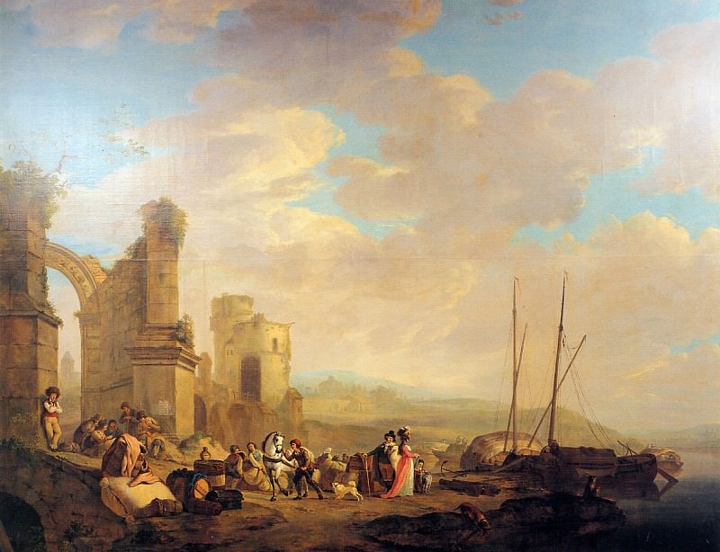 Strij van Jacob Landscape with coast and ruin Sun. Абрахам ван Стрий