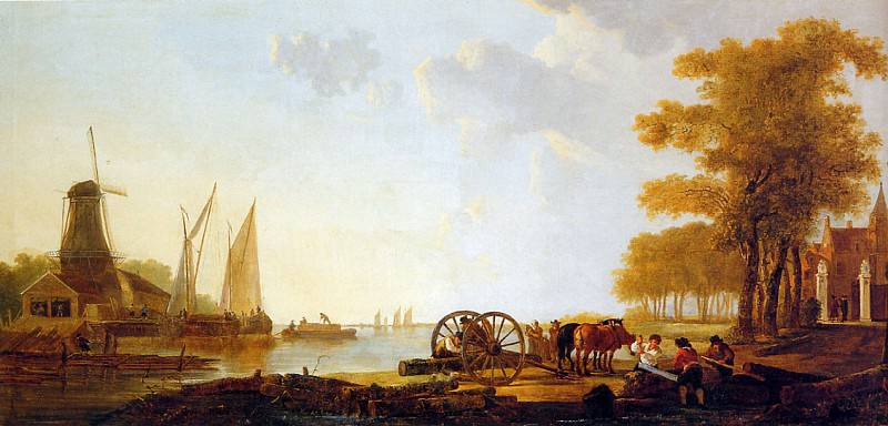 Strij van Jacob Riverlandscape with mill 21. Abraham van Strij