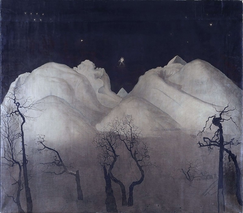 Winter Night in the Mountains. Study. Harald Sohlberg