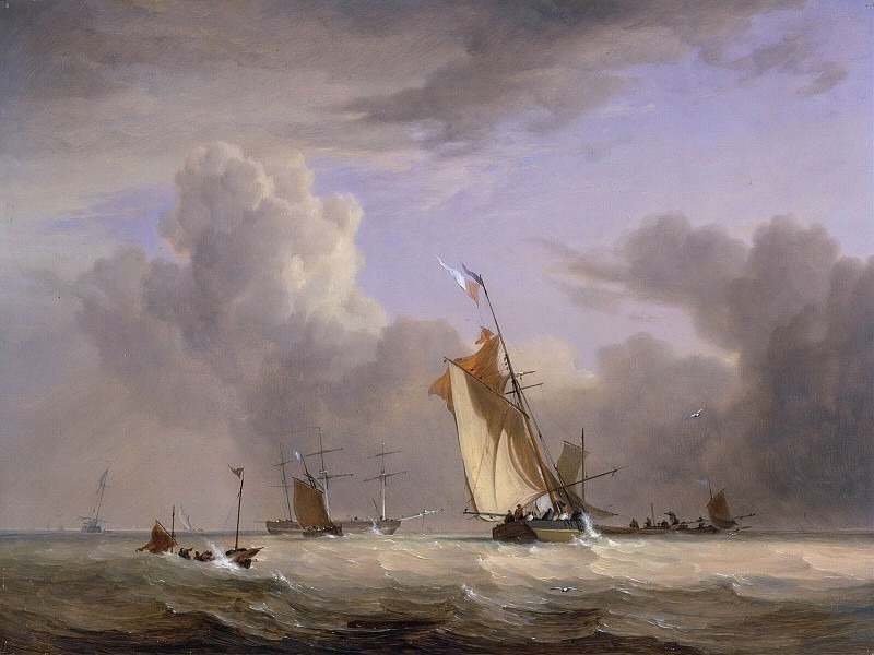 Fishing Smack and Other Vessels in a Strong Breeze. Joseph Stannard