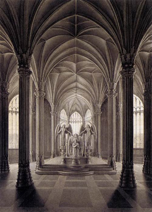 SCHINKEL Karl Friedrich Study For A Monument To Queen Louise. Карл Фридрих Шинкель