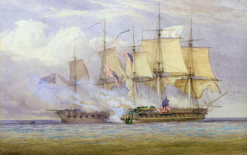 Момент Победы между HMS Шеннон и американским кораблйм Чиспик 1 июня 1813 года. Джон Кристиан Шетки