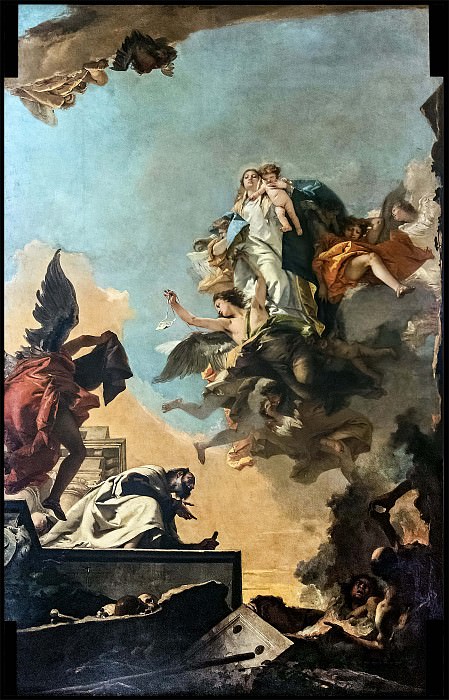 Our Lady of Carmel giving the scapular to St. Simon Stock. Giovanni Battista Tiepolo