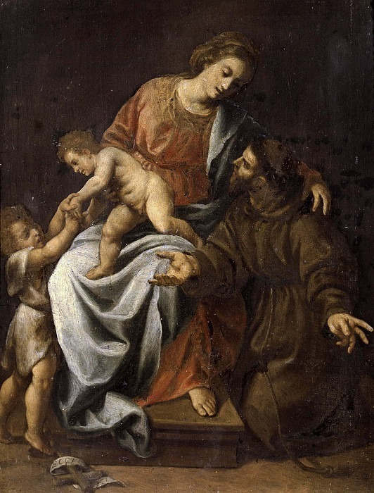 Madonna and Child between Saints John and Francis of Assisi. Orbetto (Alessandro Turchi)