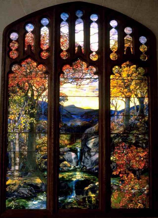Tiffany Autumn Landscape 1923—24. Louis Comfort Tiffany