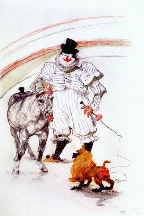 At the circus, horse and monkey dressage. Henri De Toulouse-Lautrec