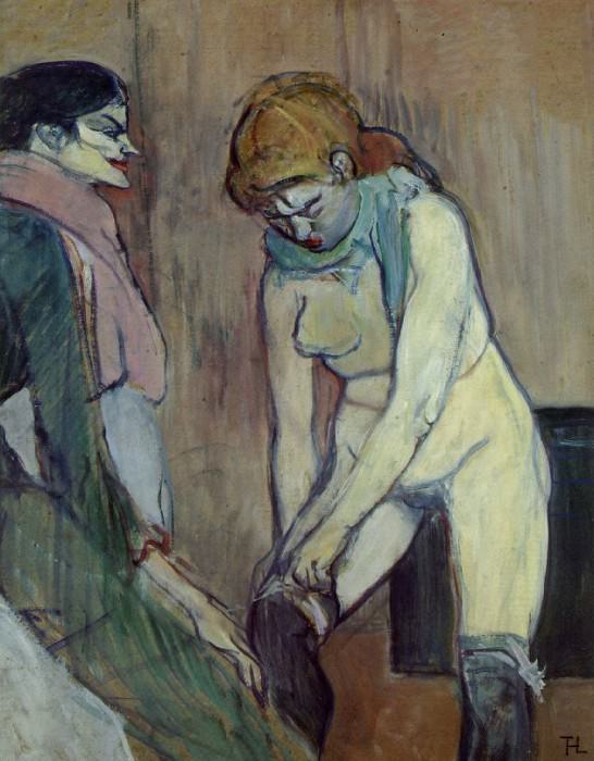 Woman Pulling up her Stocking. Henri De Toulouse-Lautrec