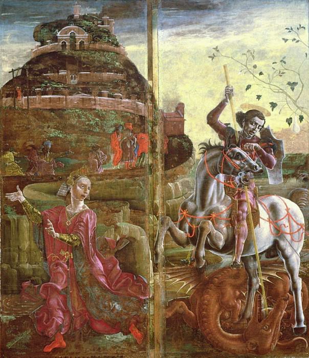 Св. Георгий и Дракон, из полиптиха. Козимо Тура