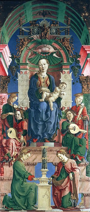 The virgin and child enthroned. Cosimo Tura