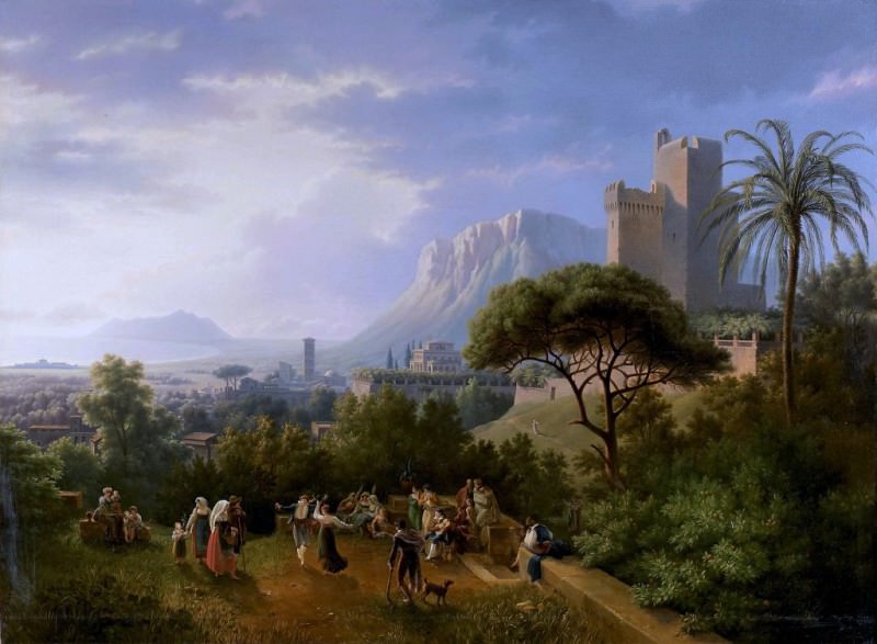 Danseurs de tarentelle près du promontoire de Circei. Ланселот Теодор Тюрпен де Криссе