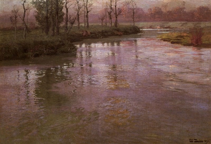 Thaulow Frits On The French River. Frits Thaulow