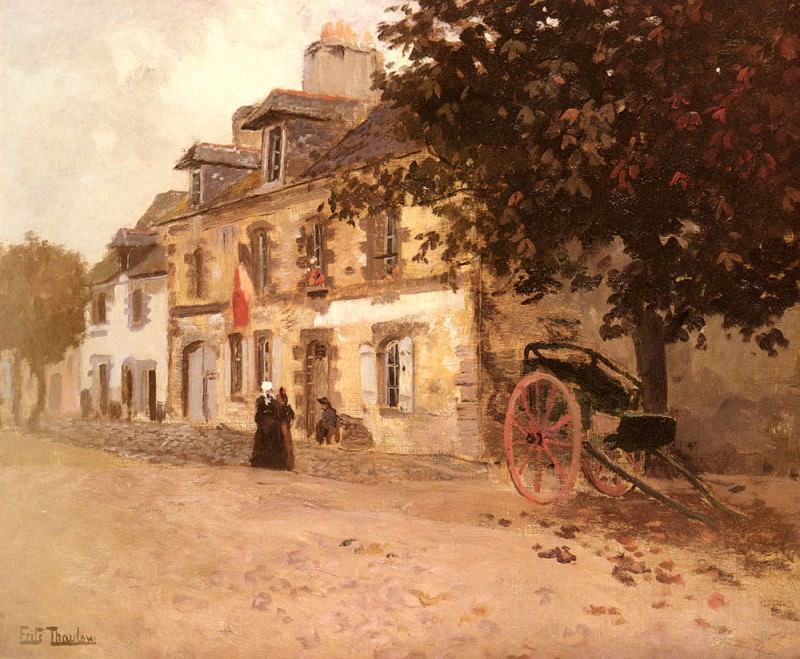 Thaulow Frits A Village Street In France. Frits Thaulow