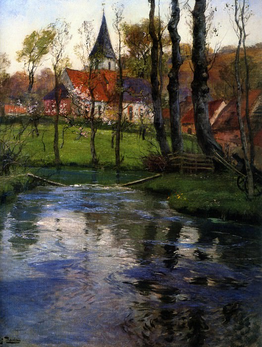 Frits Thaulow The Old Church by the River. Frits Thaulow