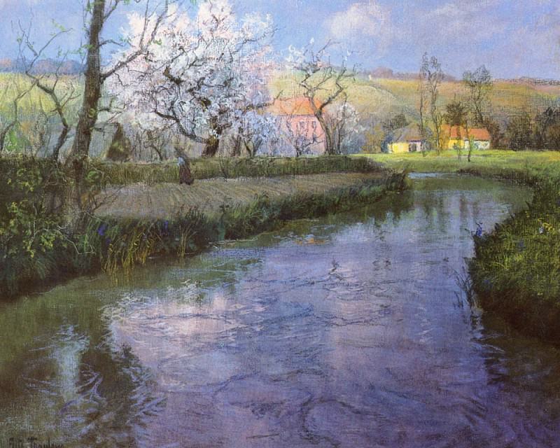 Thaulow Frits A French River Landscape. Frits Thaulow