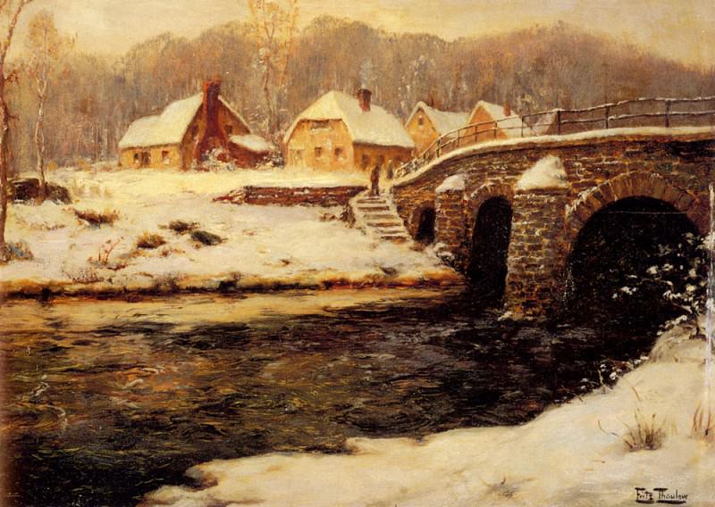 Thaulow Frits A Stone Bridge Over A Stream In Water. Frits Thaulow