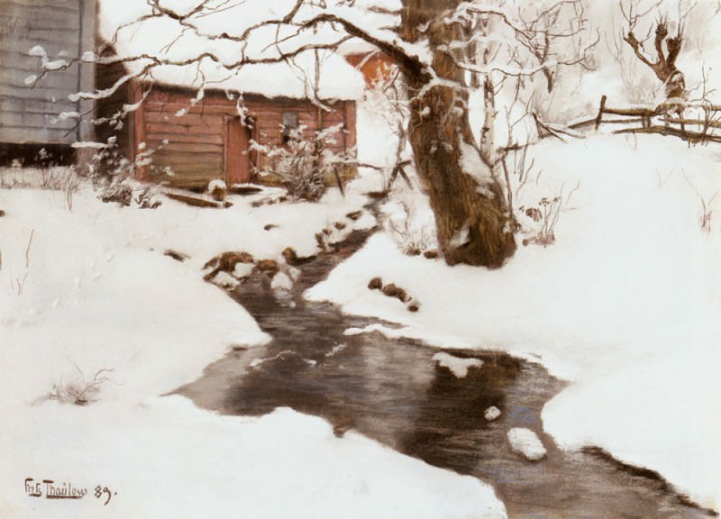 Thaulow Fritz Winter On The Isle Of Stord. Frits Thaulow