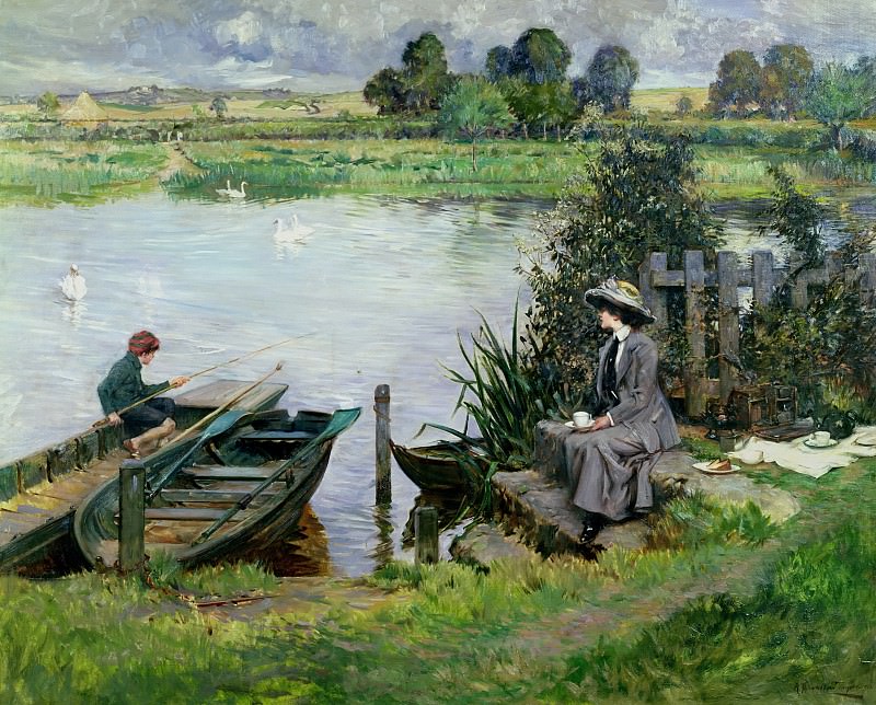 The Thames at Benson. Albert Chevallier Tayler