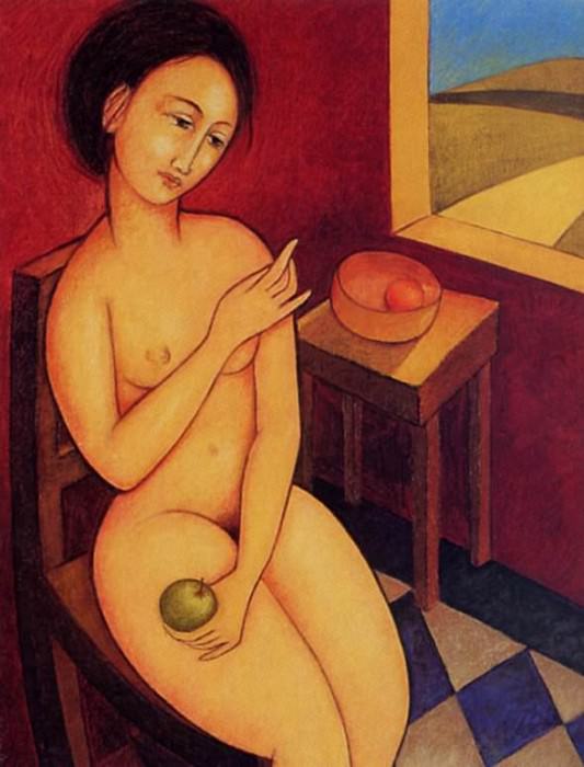 Berdj Tchakedjian - Jeune Femme a la Pomme Verte, De. Берд Тчадецян