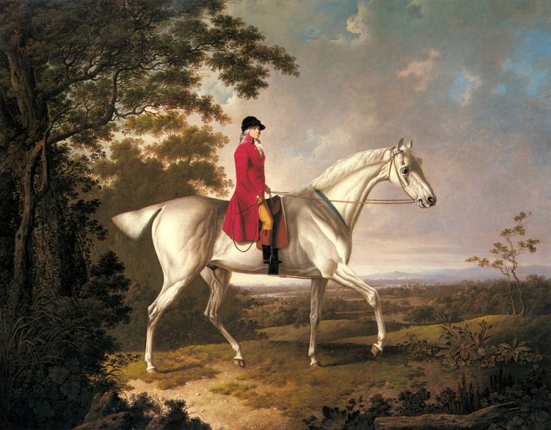 A Huntsman On A Grey Hunter In An Extensive Landscape. Charles Towne