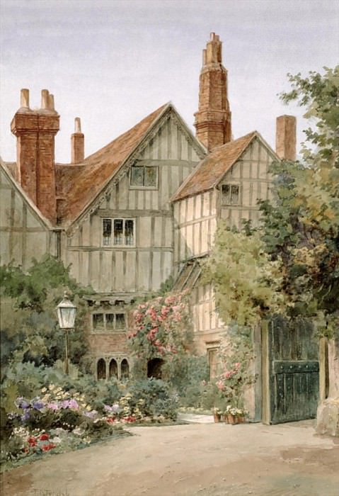 An Old Manor House and Garden. Thomas Nicholson Tyndale