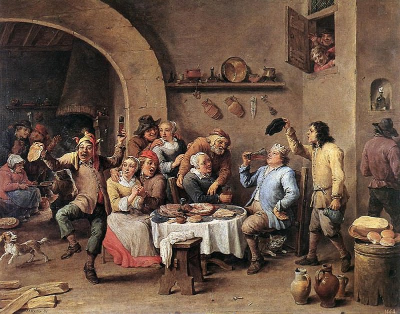 TENIERS David the Younger Twelfth Night The King Drinks. David II (the Younger) Teniers