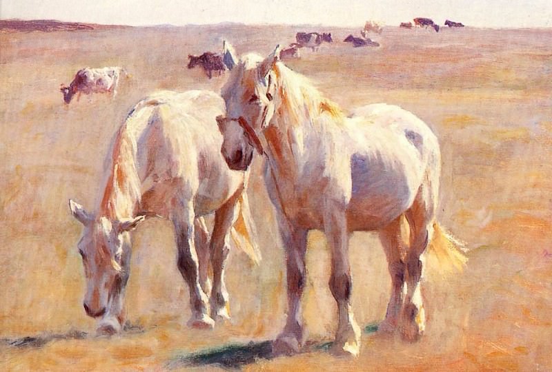 Michael Therkildsen - Horses & Cattle in Summer Pastures, De. Michael Therkildsen