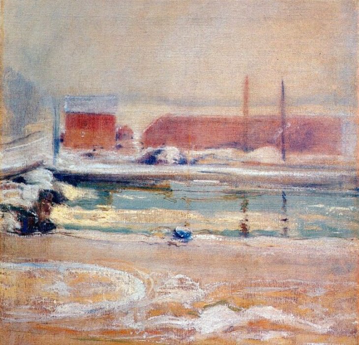 twachtman view from the holley house, winter c1901. John Henry Twachtmann