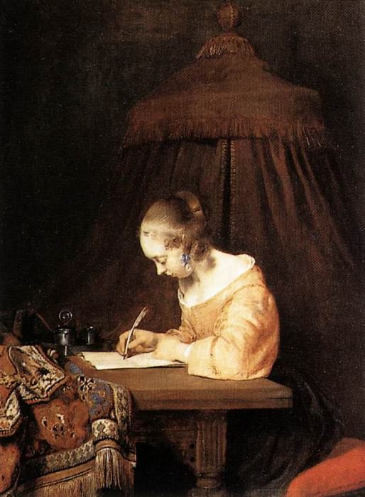 Woman Writing a Letter WGA. Герард Терборх