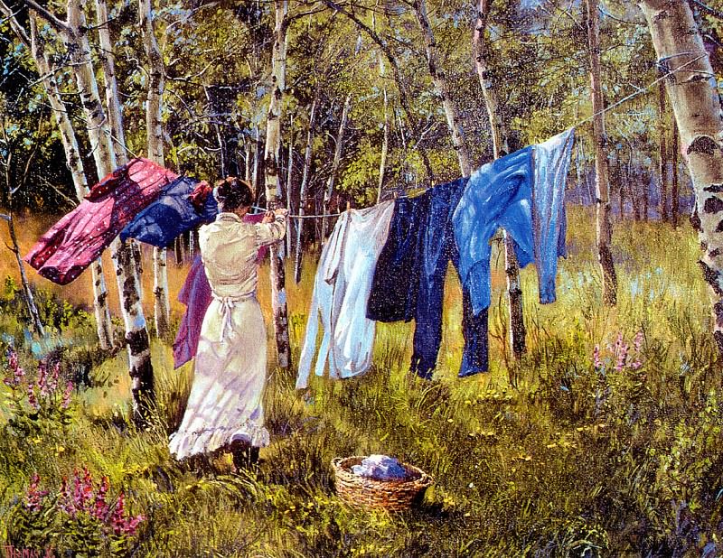 Aaw125 Lynn Thomas Rocky Mountain Laundry Day sqs. Линн Томас