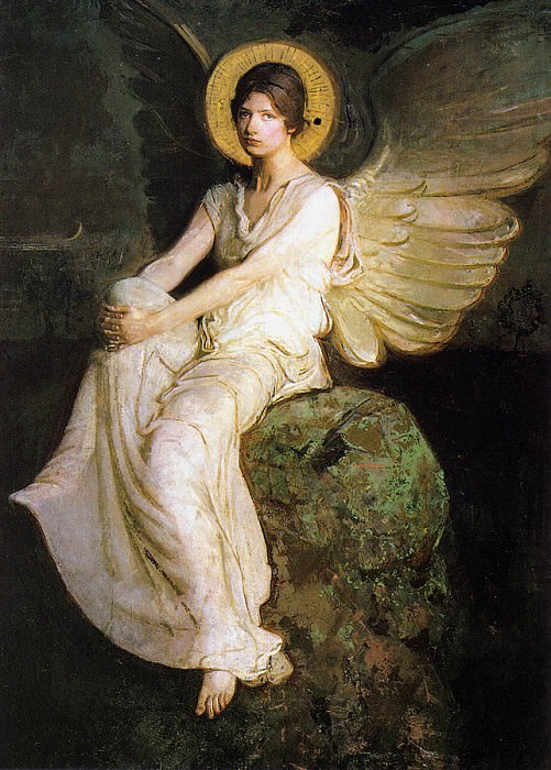 An0004 Winged Figure Seated Upon a Rock AbbottHandersonThayer sqs. Abbott Handerson Thayer